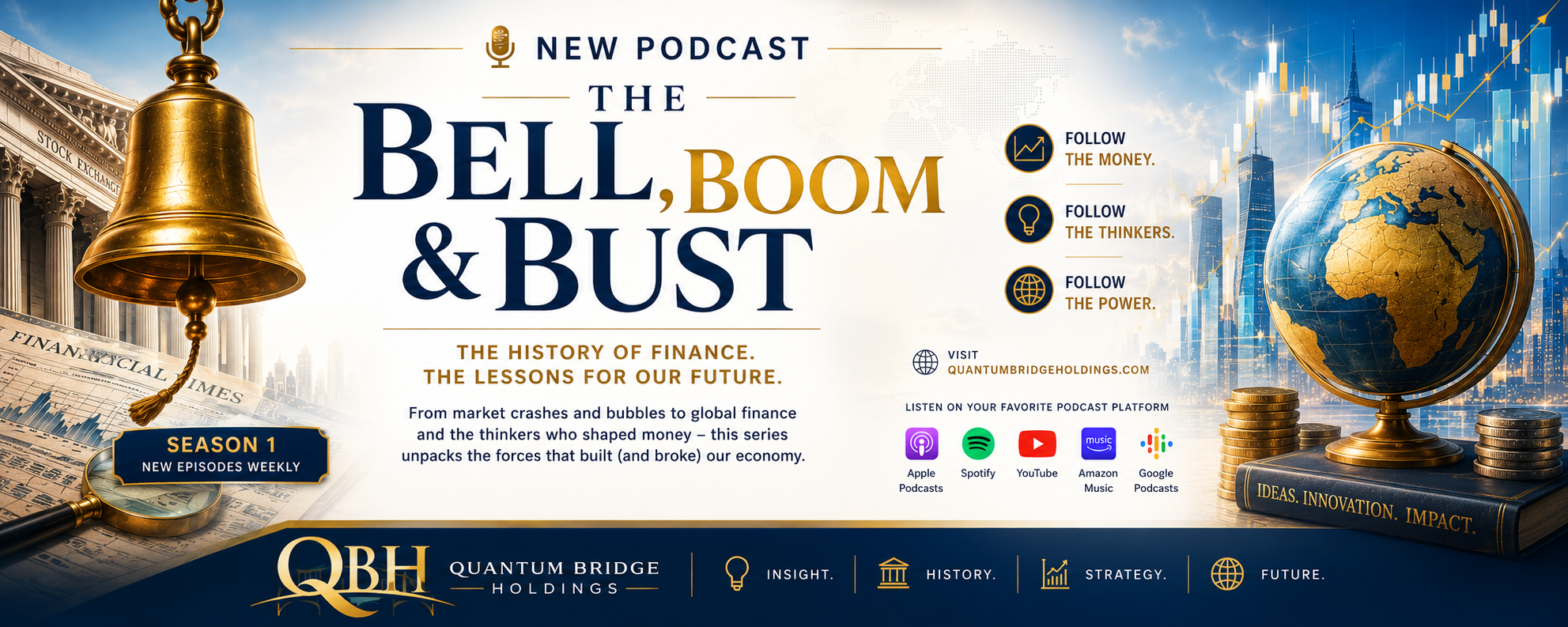 The Bell, Boom & Bust podcast Season 1 promotional banner