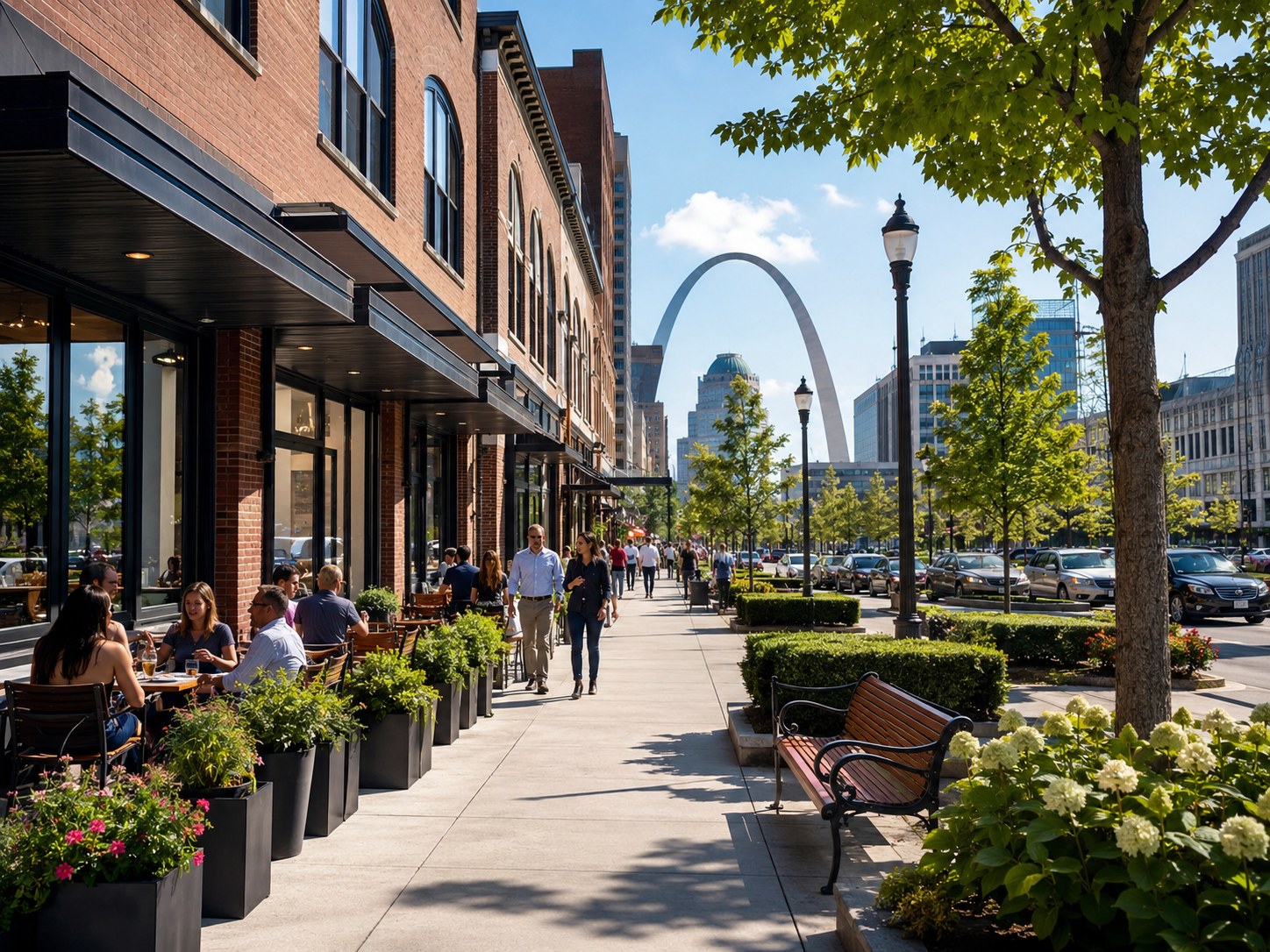 Illustrative mixed-use development corridor in downtown St. Louis